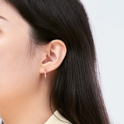 [Solara Jewelry ]ラディアント カラフル ラウンドカットピアス