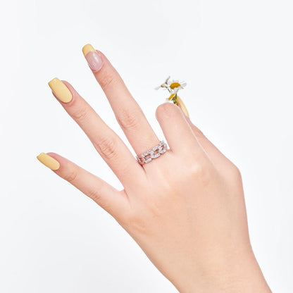 [Solara Jewelry ]煌めくヴィヴィッドエメラルドカットデイリーリング
