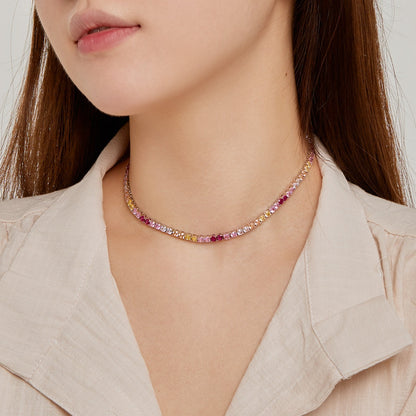 [Solara Jewelry ]繊細でカラフルなテニスネックレス