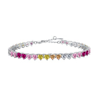 [Solara Jewelry ]Luxurious Colorful Romantic Heart Shape Lover Bracelet