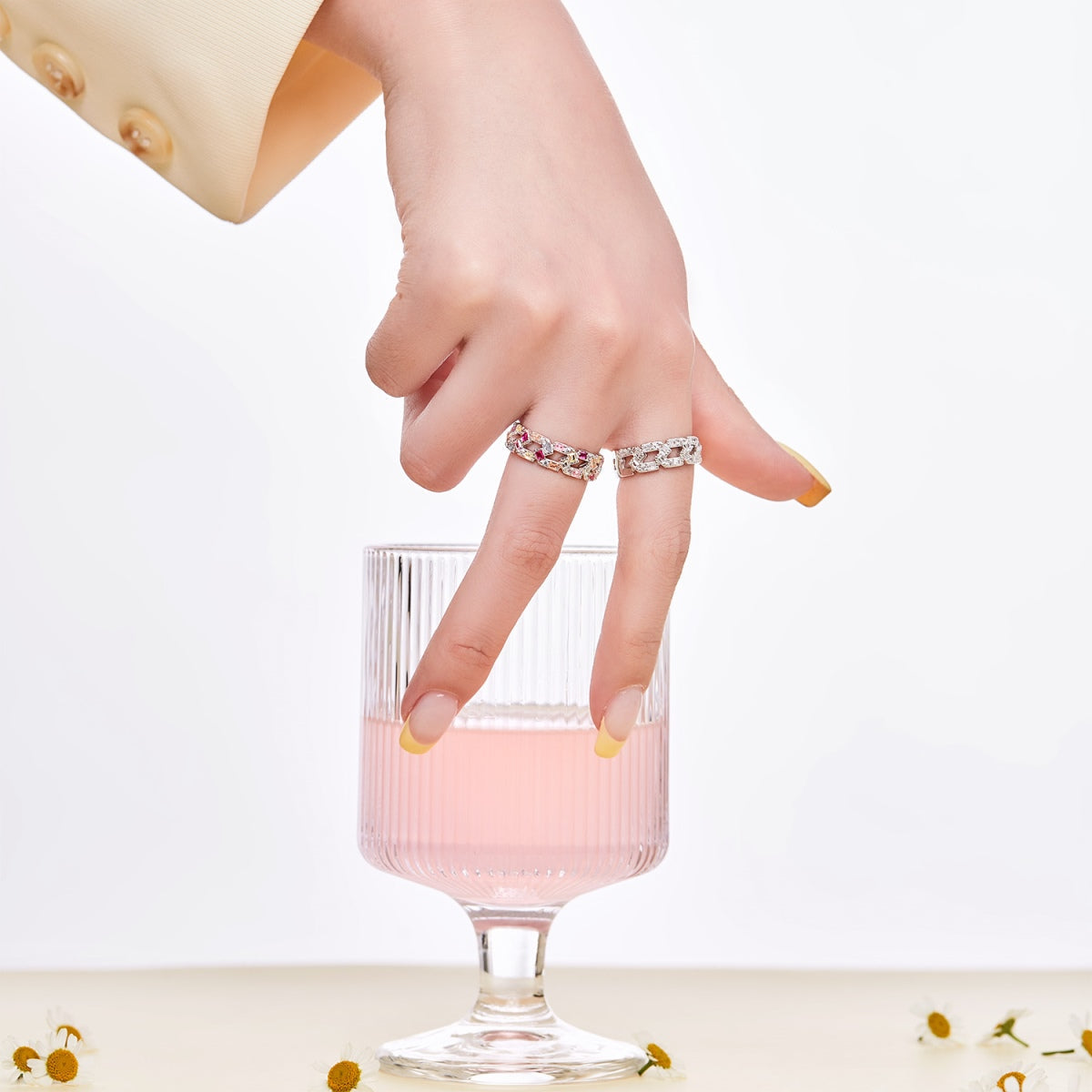 [Solara Jewelry ]煌めくヴィヴィッドエメラルドカットデイリーリング
