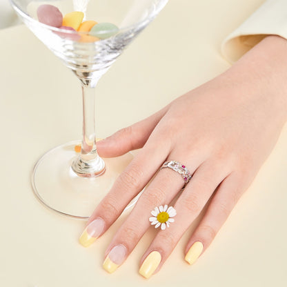 [Solara Jewelry ]煌めくヴィヴィッドエメラルドカットデイリーリング