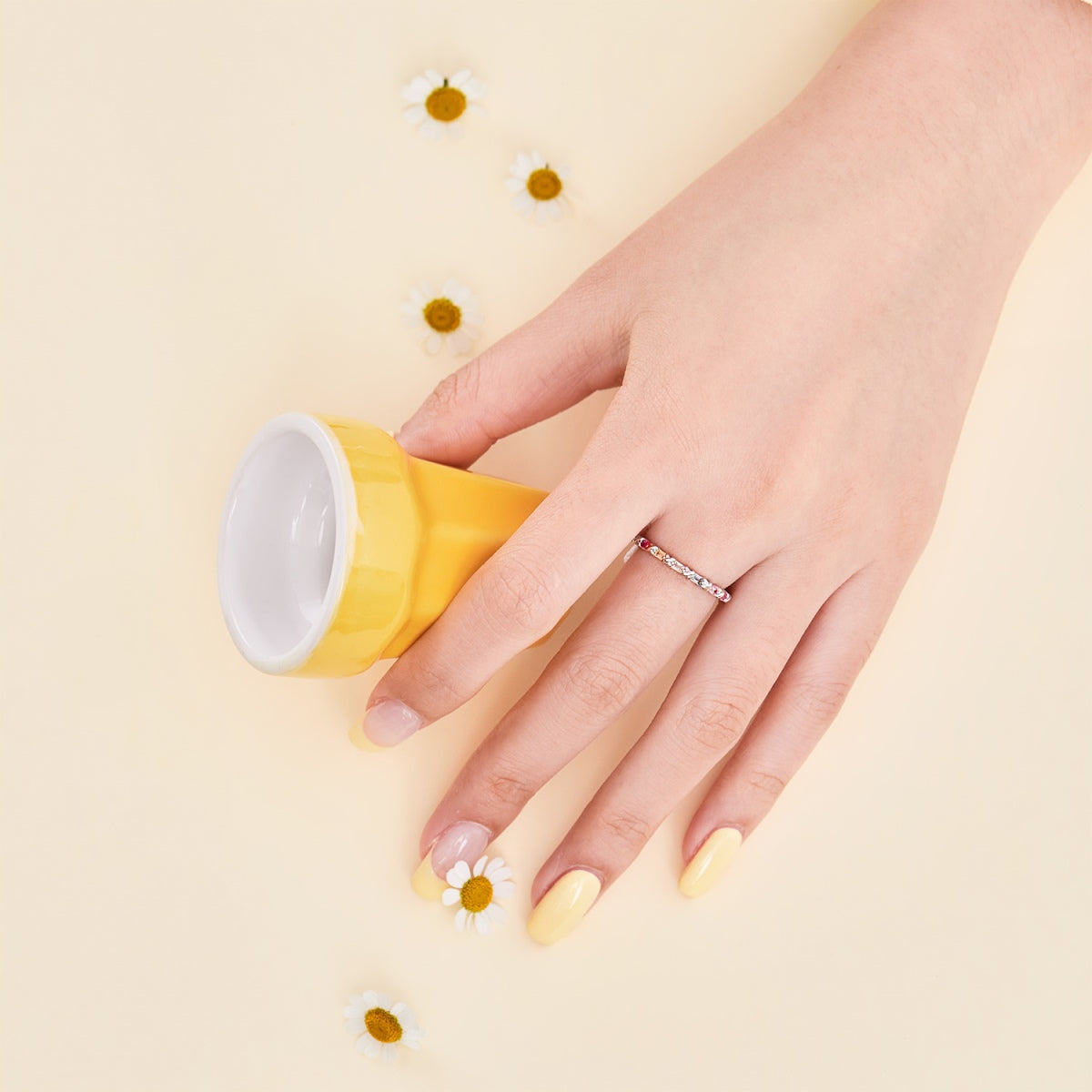 [Solara Jewelry ]Charming Colorful Round Cut Daily Ring
