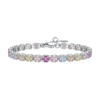[Solara Jewelry ]Delicate Colorful Emerald Cut Daily Bracelet