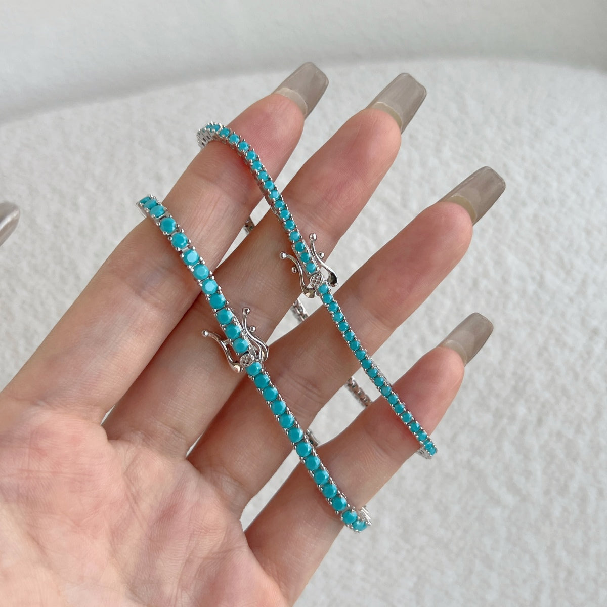 [Solara Jewelry ]Schillerndes exquisites Armband mit Rundschliff für den Alltag