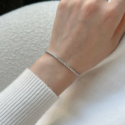 [Solara Jewelry ]Schillerndes exquisites Armband mit Rundschliff für den Alltag