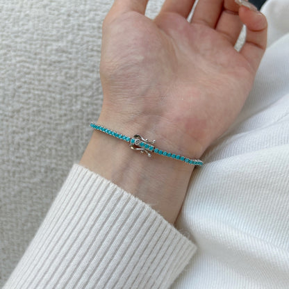 [Solara Jewelry ]Schillerndes exquisites Armband mit Rundschliff für den Alltag