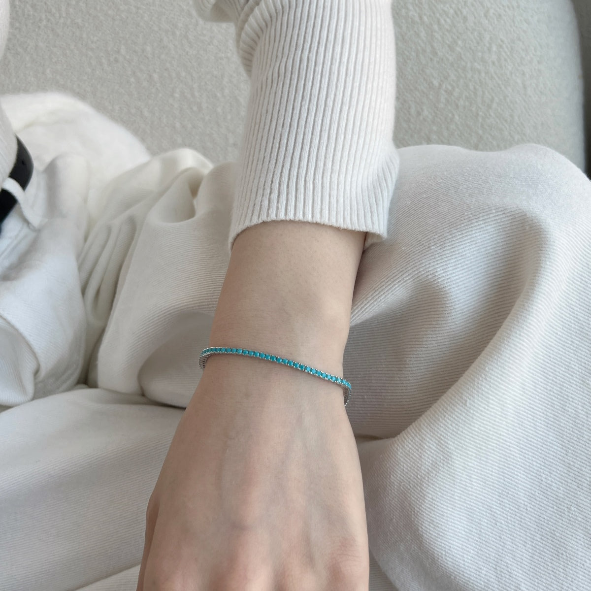 [Solara Jewelry ]Schillerndes exquisites Armband mit Rundschliff für den Alltag