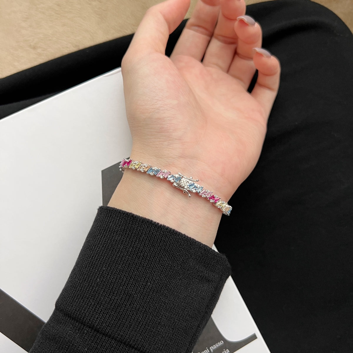 [Solara Schmuck] Verziertes, funkelndes Partyarmband mit Facettenschliff
