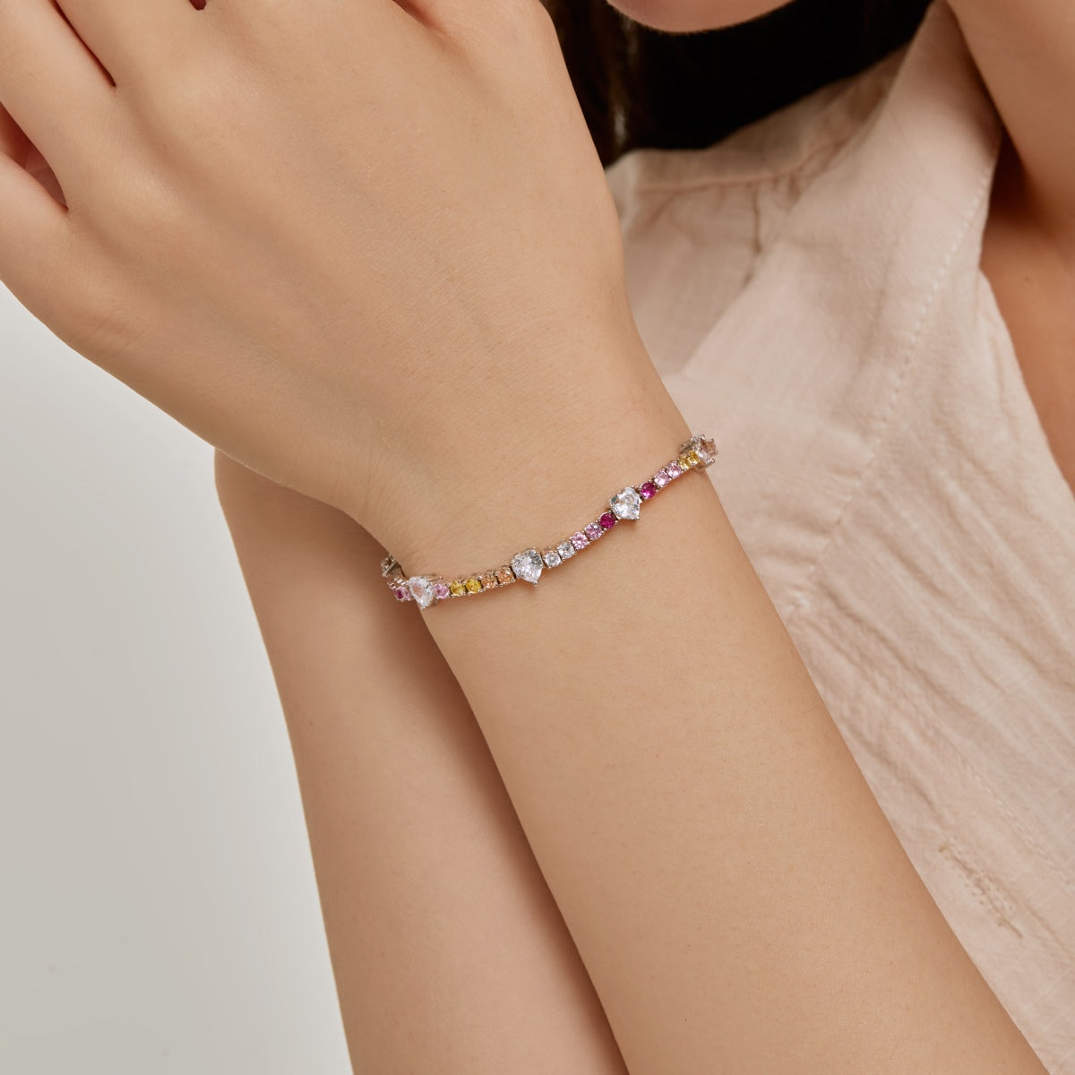 [Solara Schmuck ]Romantisches Herzform-Armband für Liebende mit Rundschliff