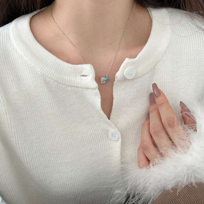 [Solara Jewelry ]輝くスクエア＆ハートネックレス