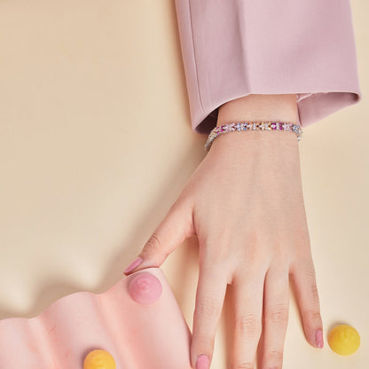 [Solara Jewelry ]輝くカラフルなエメラルドカットパーティブレスレット
