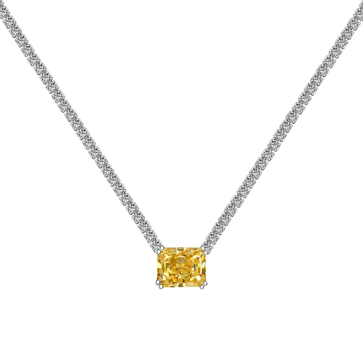 [Solara Jewelry] Eleganter Halskette mit Radiant-Schliff, 4,0 Karat