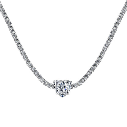 [Solara Jewelry ]2.0 Karat funkelnde Tennis-Halskette mit Herzschliff