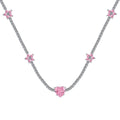 [Solara Jewelry ]煌めくピンクハートフラワーネックレス