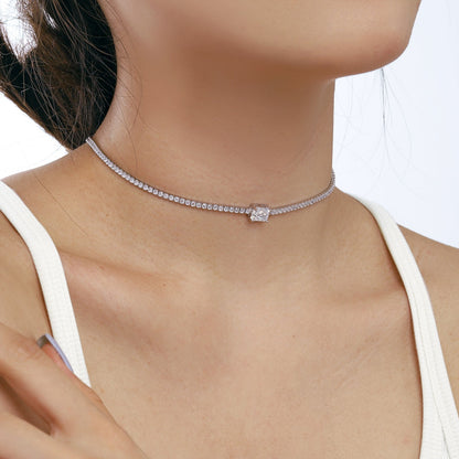 [Solara Jewelry ]2.0 Karat aufwendige Halskette mit Smaragdschliff