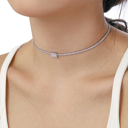 [Solara Jewelry ]2.0 Karat aufwendige Halskette mit Smaragdschliff