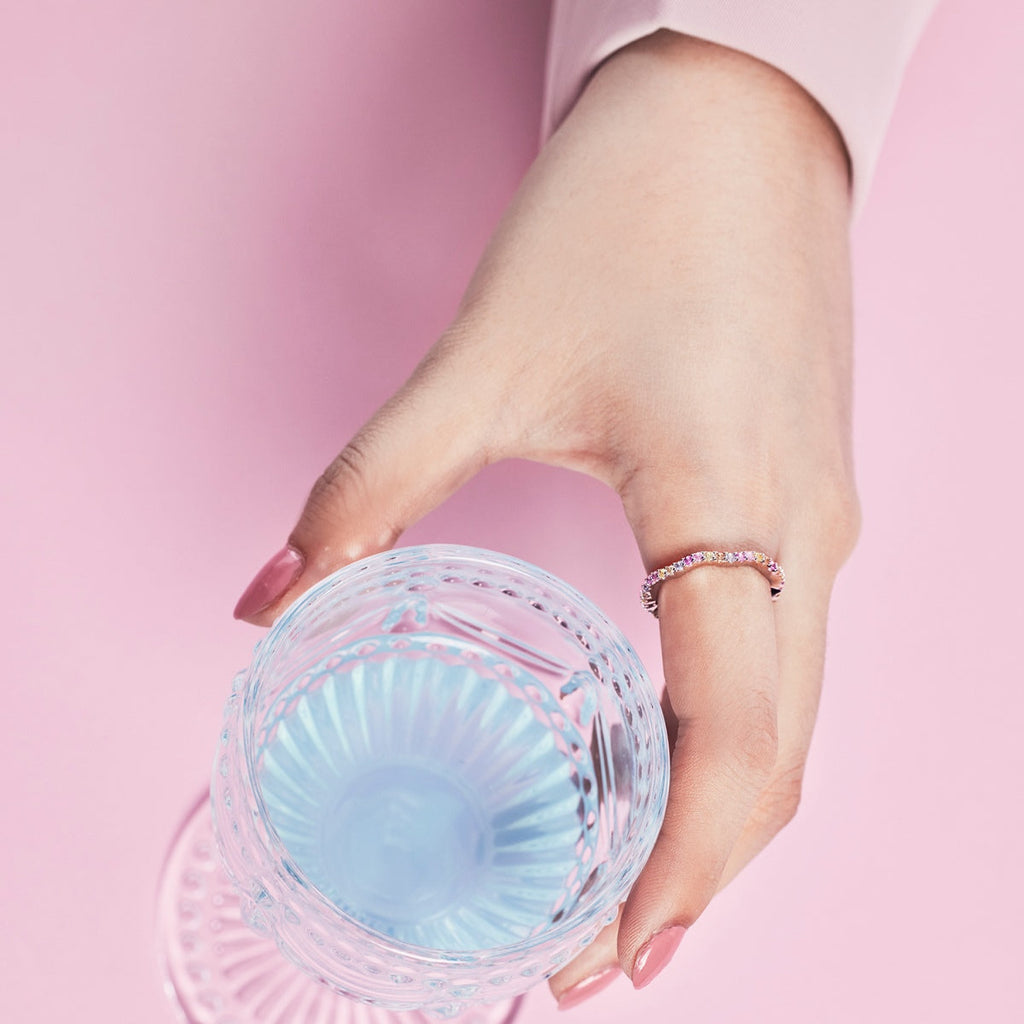 [Solara Jewelry ]Dainty Colorful Round Cut Party Ring