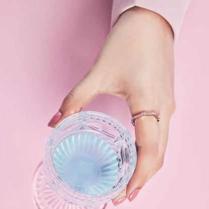 [Solara Jewelry ]Zierlicher, bunter Partyring mit Rundschliff
