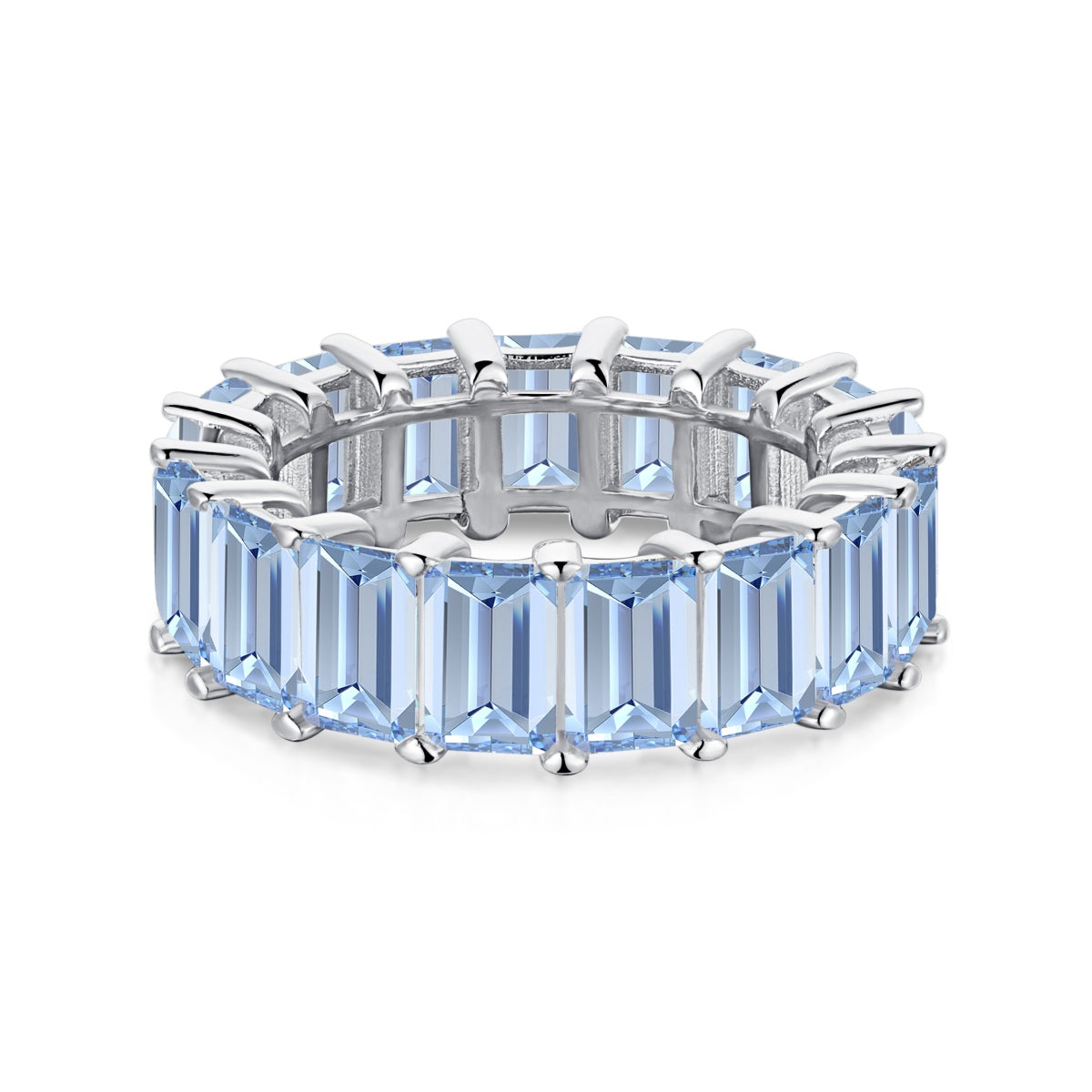 [Solara Jewelry ]0.75 Carat Elegant Emerald Cut Tennis Ring