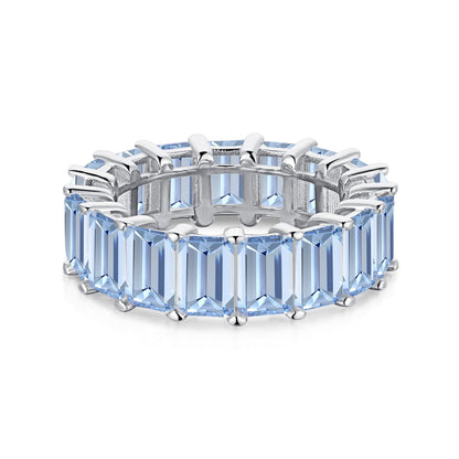 [Solara Jewelry ]0.75カラット エレガント エメラルドカット テニスリング