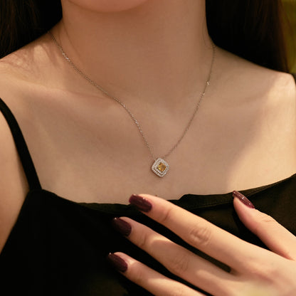 [Solara Jewelry ]Funkelnde Halskette mit Asscher-Schliff