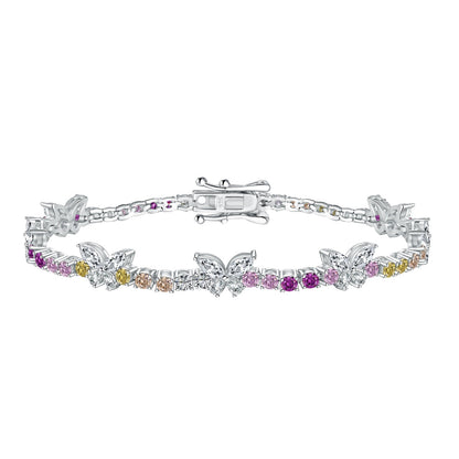 [Solara Jewelry ]Verziertes, farbenfrohes Schmetterlings-Armband mit Rundschliff für jeden Tag