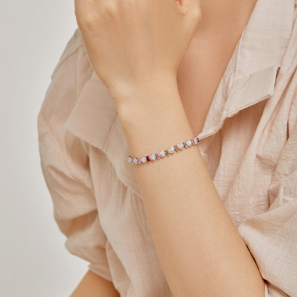 [Solara Schmuck ]Strahlendes, farbenfrohes, rundes Armband für den Alltag