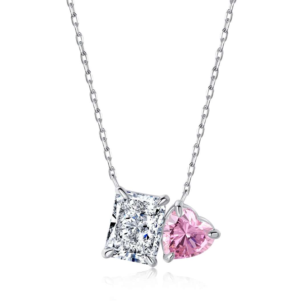 [Solara Jewelry ]輝くスクエア＆ハートネックレス