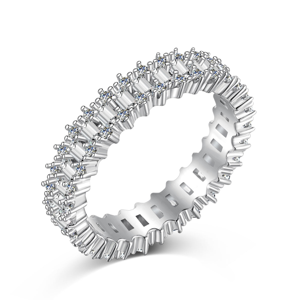 [Solara Jewelry ]Splashy Ornate Emerald Cut Cocktail Ring
