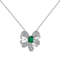 [Solara Jewelry ]Luxurious Flower Shape Emerald Cut Necklace