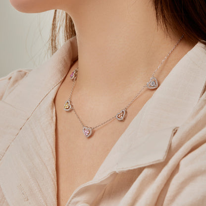 [Solara Jewelry ]煌めくファイブハートネックレス