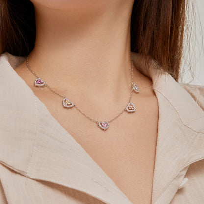 [Solara Jewelry ]煌めくファイブハートネックレス