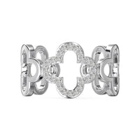 [Solara Jewelry ]Hollow Design Four-Leaf Clover Flower Shape Ring