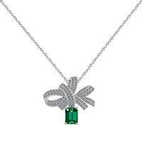 [Solara Jewelry ]Luxurious Flower Shape Emerald Cut Necklace