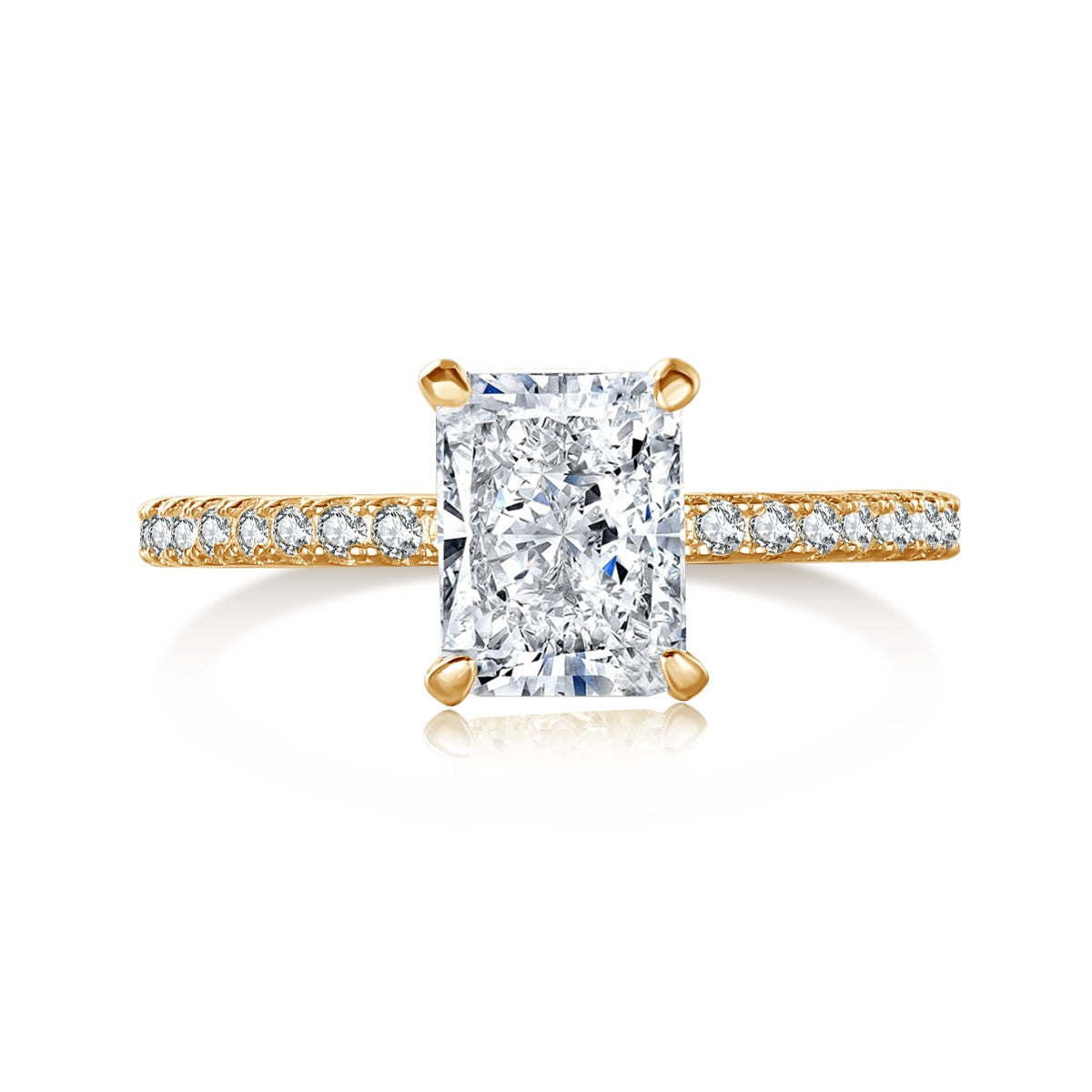 [Solara Jewelry ]2.0 Carat Dazzling Sparkling Radiant Cut Party Ring
