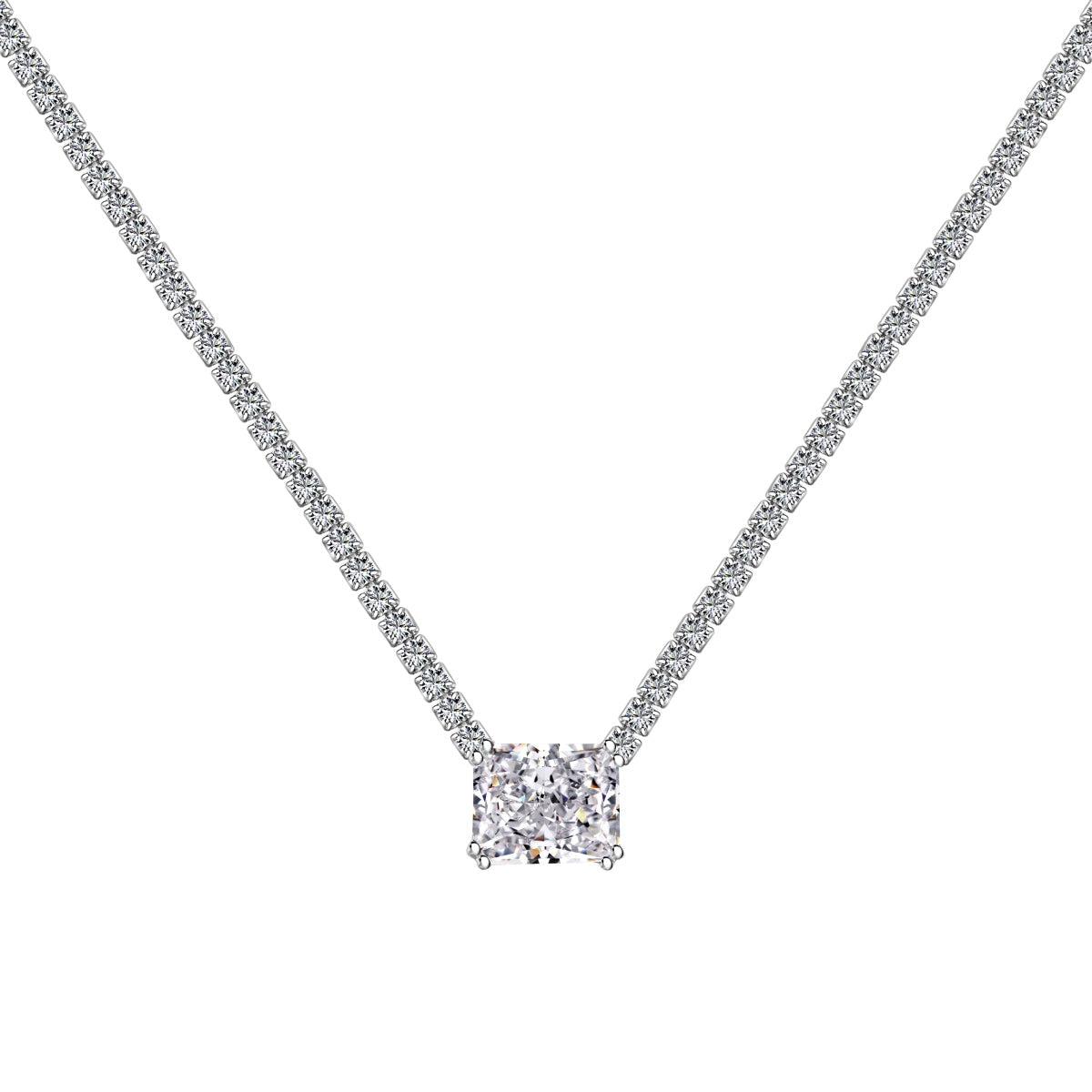 [Solara Jewelry] Eleganter Halskette mit Radiant-Schliff, 4,0 Karat