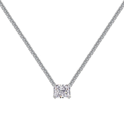 [Solara Jewelry] Eleganter Halskette mit Radiant-Schliff, 4,0 Karat