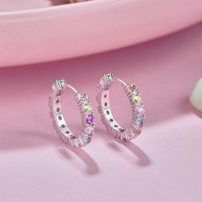 [Solara Jewelry ]ラディアント カラフル ラウンドカットピアス