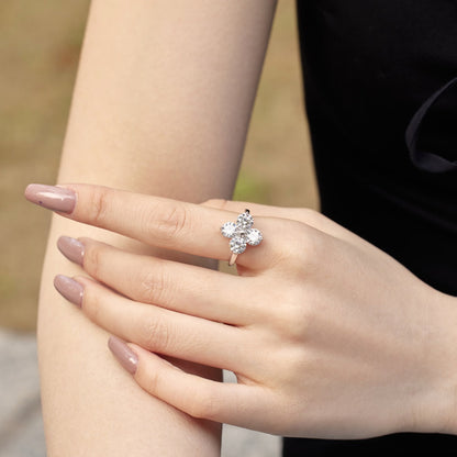 [Solara Jewelry ]Four-Leaf Clover Eight-Pointed Star Ring