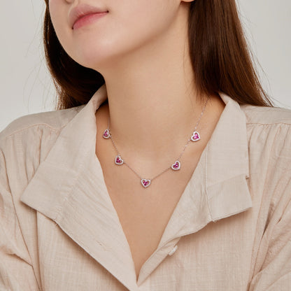 [Solara Jewelry ]煌めくファイブハートネックレス