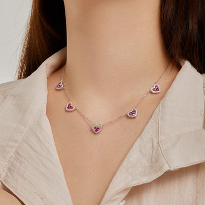[Solara Jewelry ]煌めくファイブハートネックレス
