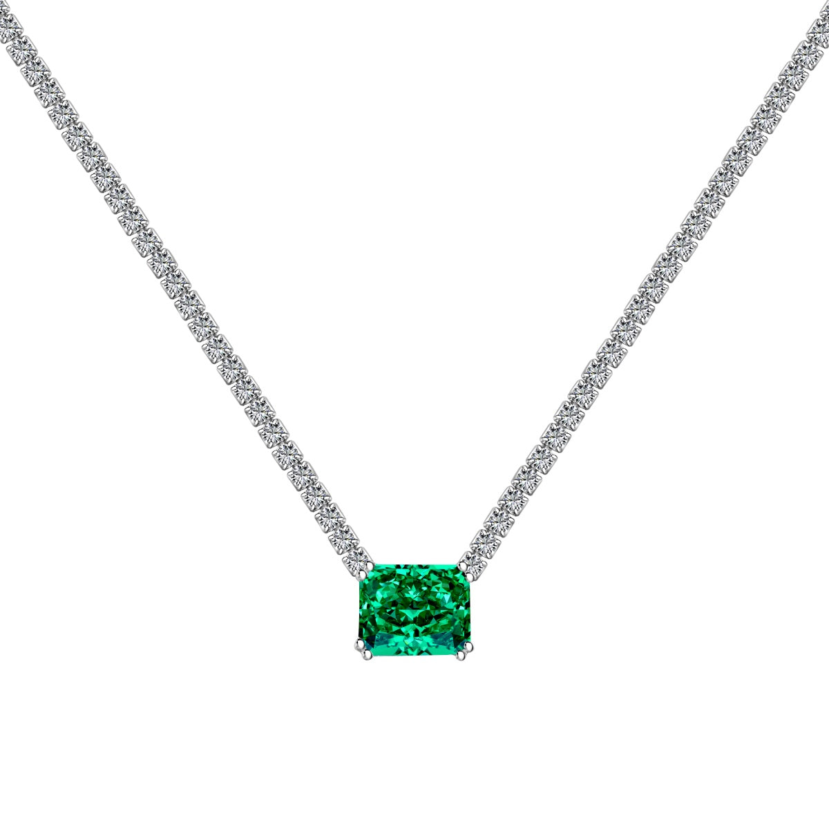 [Solara Jewelry] Eleganter Halskette mit Radiant-Schliff, 4,0 Karat