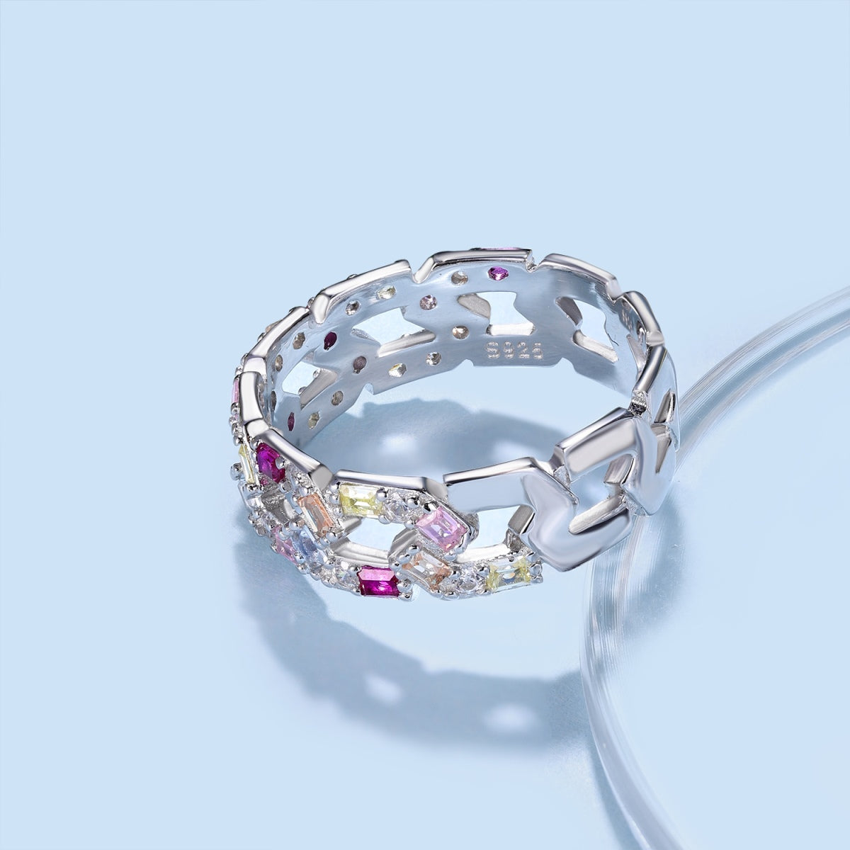 [Solara Jewelry ]煌めくヴィヴィッドエメラルドカットデイリーリング