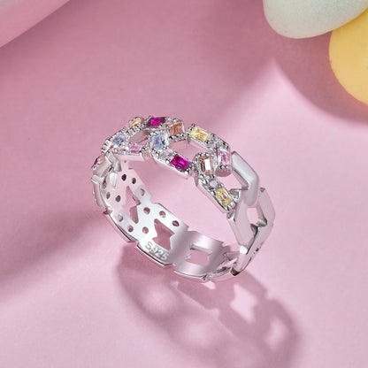 [Solara Jewelry ]煌めくヴィヴィッドエメラルドカットデイリーリング