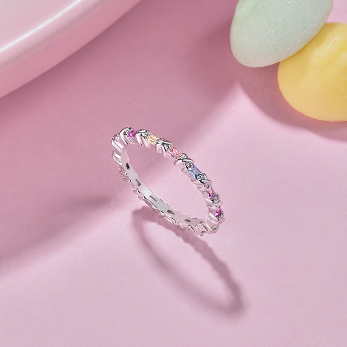 [Solara Jewelry ]Charming Colorful Round Cut Daily Ring