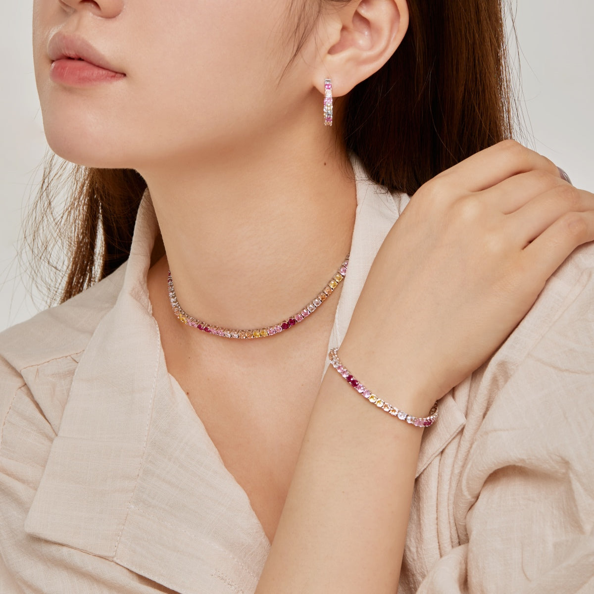 [Solara Jewelry ]豪華でカラフルなロマンチックなハート型恋人ブレスレット