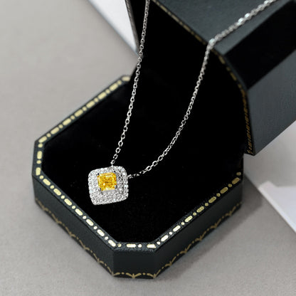 [Solara Jewelry ]Funkelnde Halskette mit Asscher-Schliff