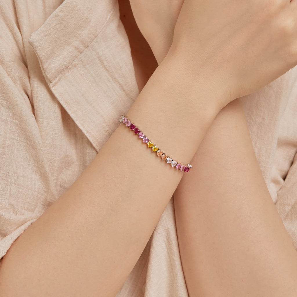 [Solara Jewelry ]豪華でカラフルなロマンチックなハート型恋人ブレスレット