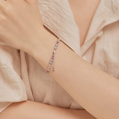 [Solara Jewelry ]繊細なカラフル エメラルドカット パーティー ブレスレット